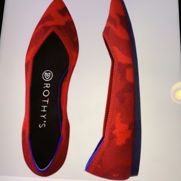 Rothy’s Red Camo The Point Flats 8.5 - Picture 1 of 13
